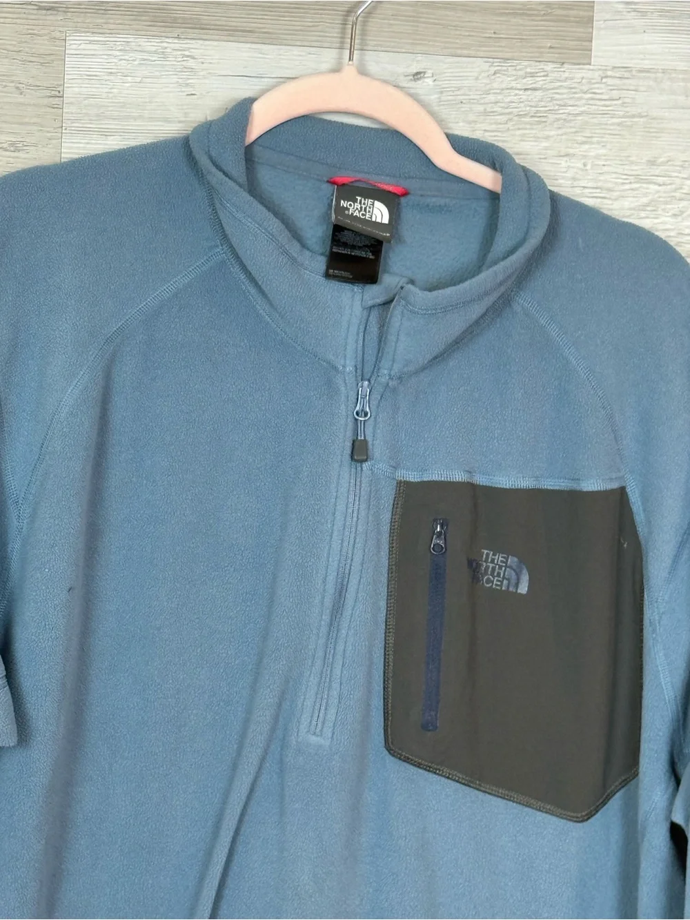 The North Face Polartec Fleece 1/4 Zip Pullover Jacket Mens XL Blue